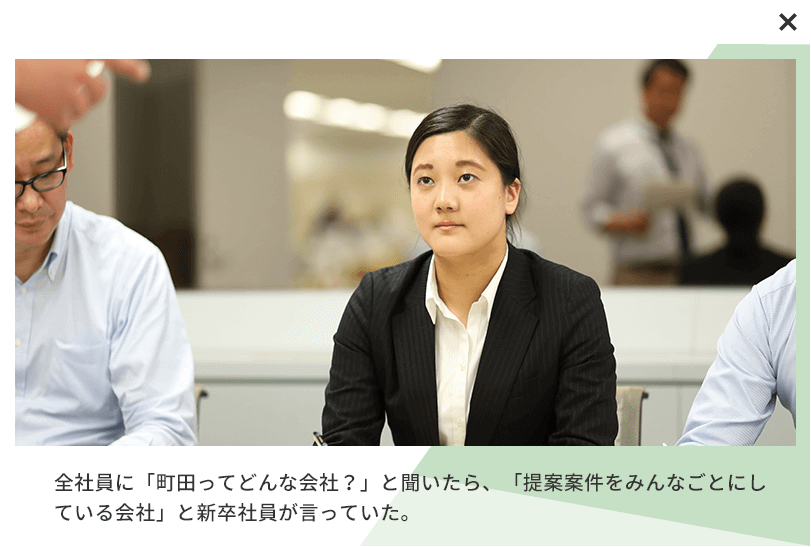 全社員に「町田ってどんな会社？」と聞いたら、「提案案件をみんなごとにしている会社」と新卒社員が言っていた。